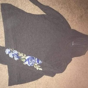 dark grey sweatshirt